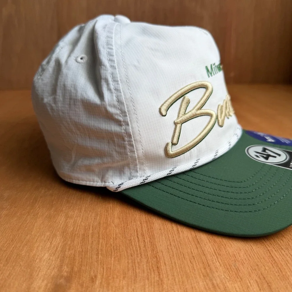 Milwaukee Bucks Hitch Snapback Hat White Green brrr Cooling Rope Cap streetwear